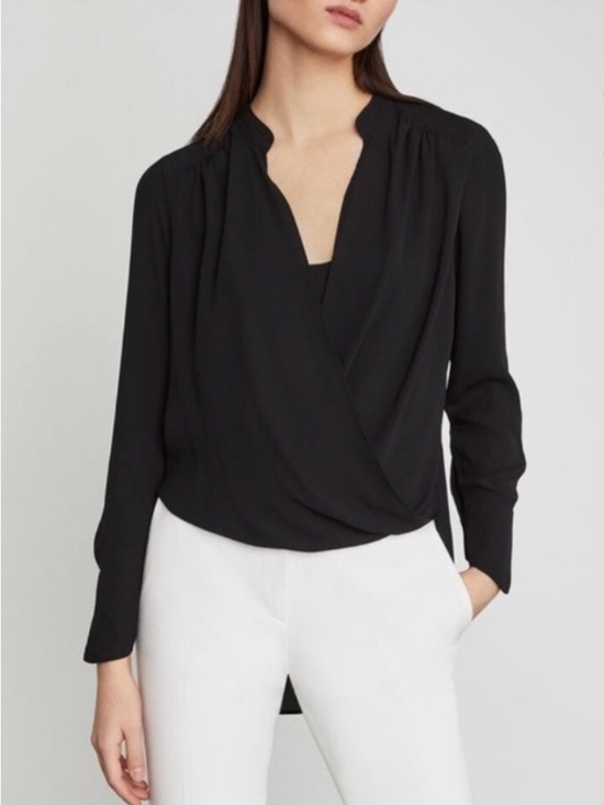 BCBGMaxAzria Tops - NWT BCBGMAXAZRIA Jaklyn Draped Front Blouse - Black - Size M